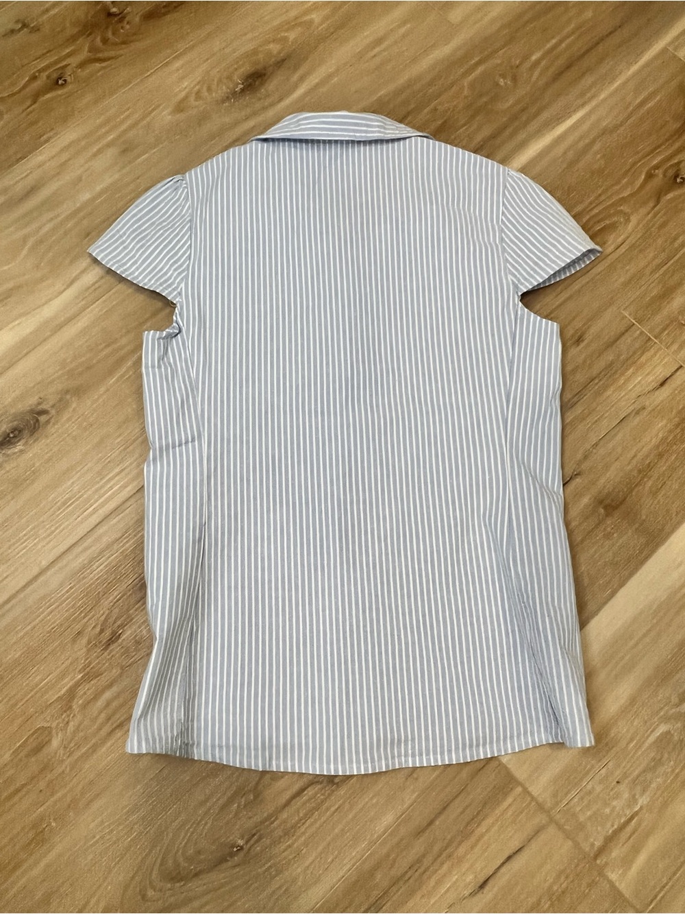 JOHN GALT Brandy Melville Blue&White Striped Rue Collared Short Sleeve Button Up - Picture 3 of 8